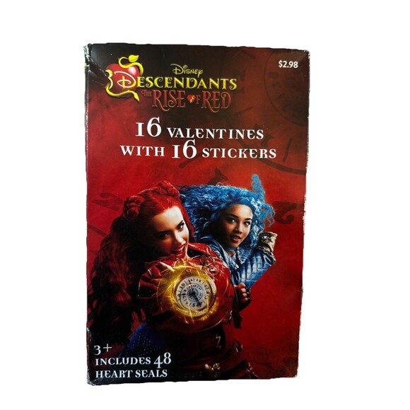 Disney Descendants Rise of Red Valentine’s Day Cards w/Stickers Seals 8 Designs - Picture 2 of 3